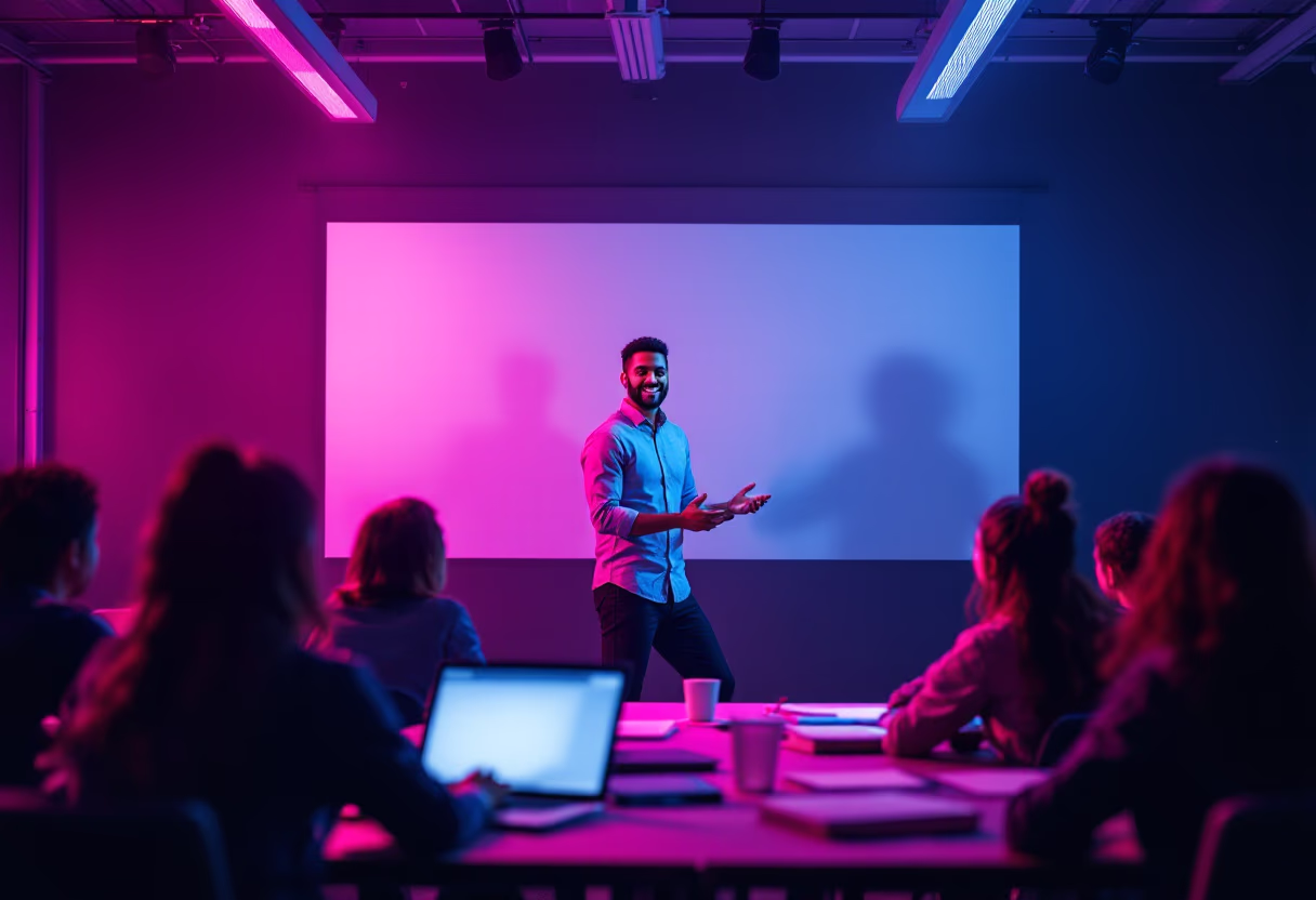 image of classroom lecture on ai