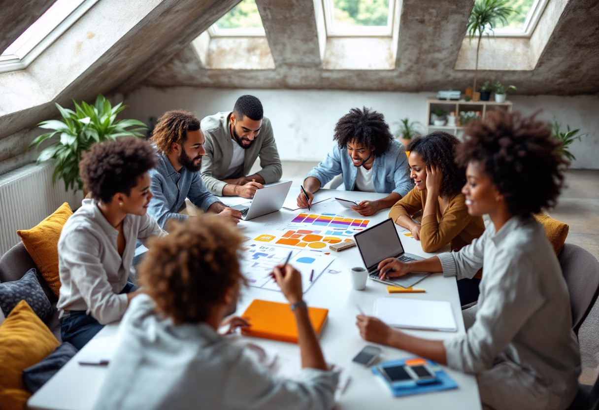 image of diverse group collaboration (for a hr tech)