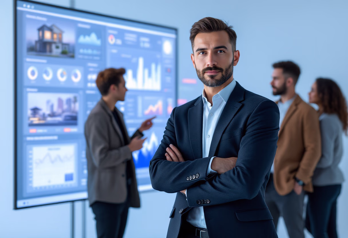 image of people working in an office (for a real estate tech)