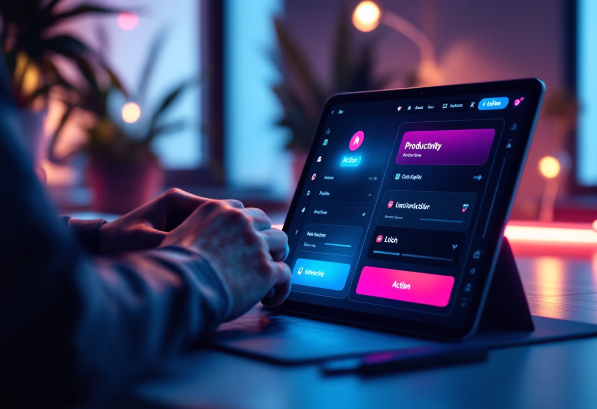 interface screenshot of the software interface (for a productivity tools business)