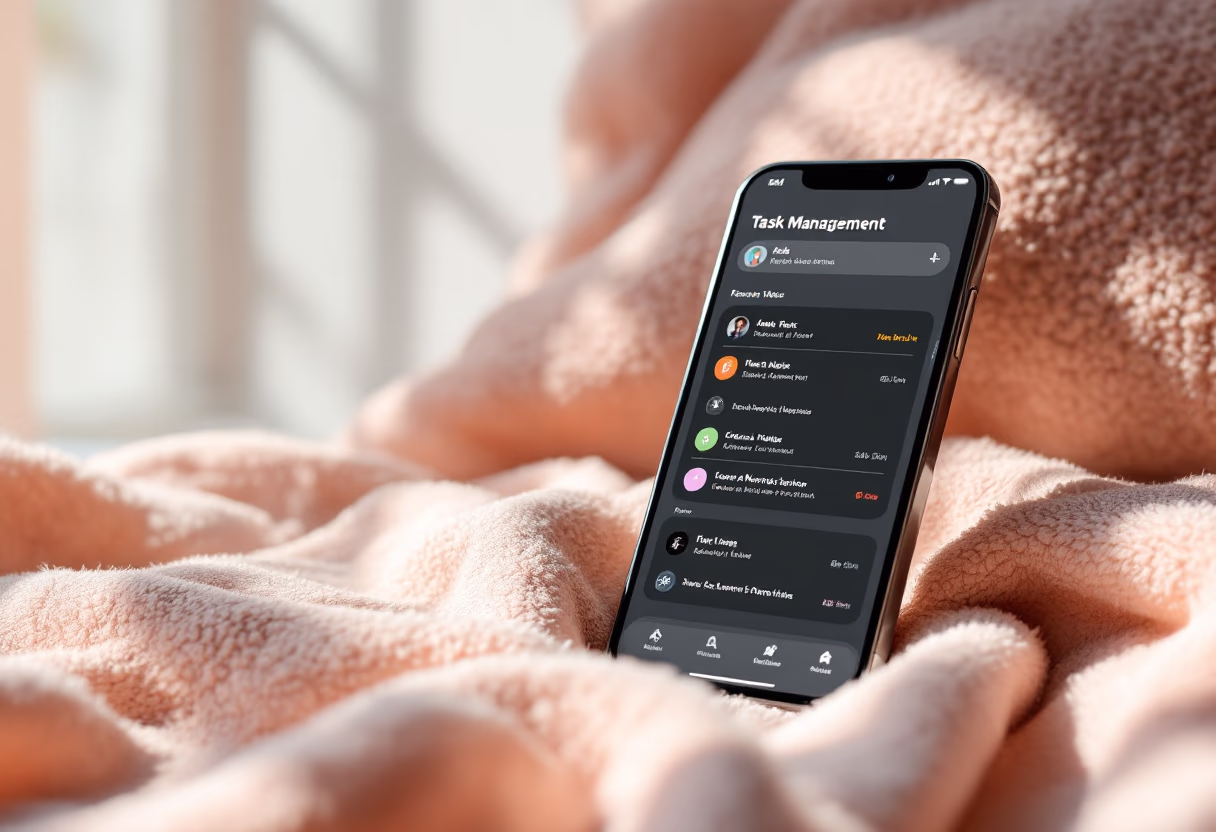 interface of task management module (for a productivity tools business)