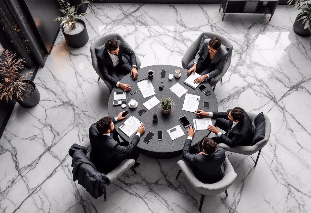 Advisors meeting around a conference table