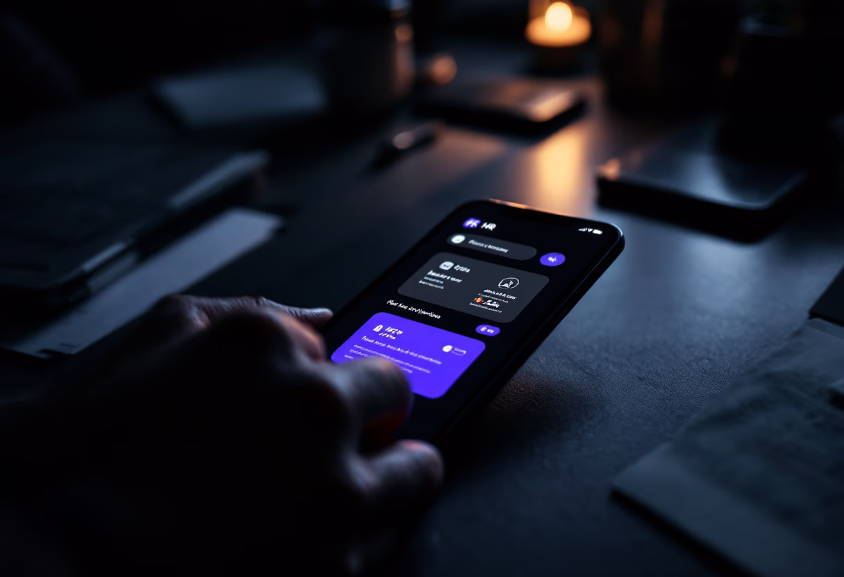 interface image of employee interacting with hr software