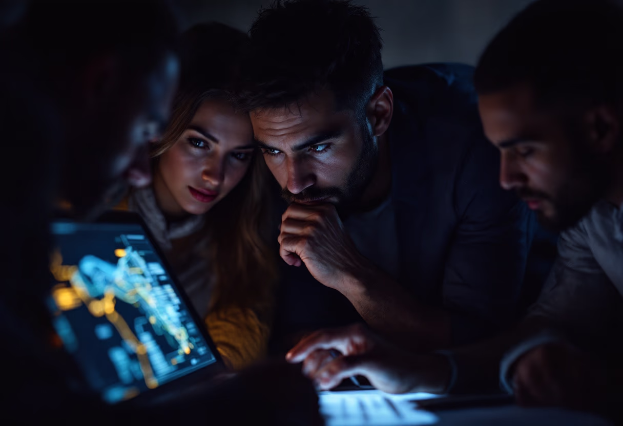 image of logistics planning session for a trucking company