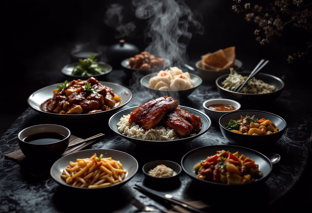 image of a main course assortment for a chinese restaurant