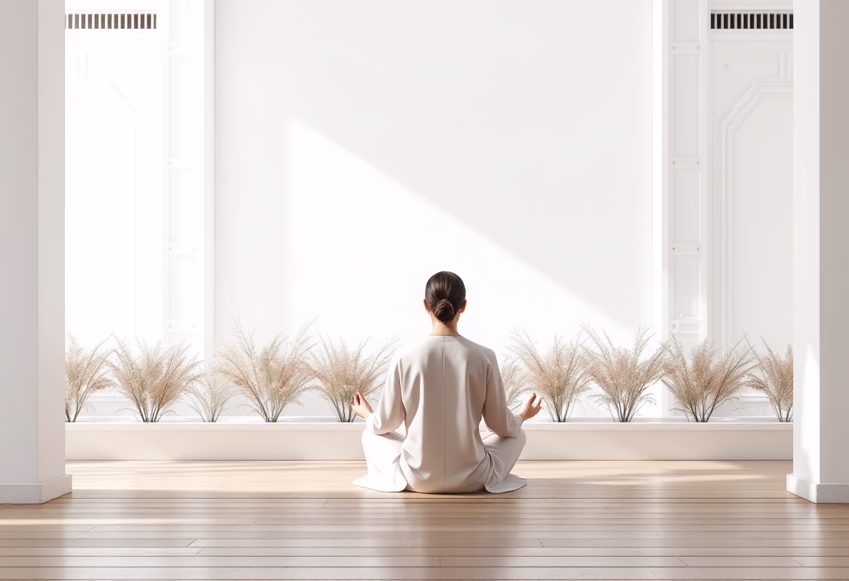 image of outdoor meditation (for a buddhist monasteries & temple)