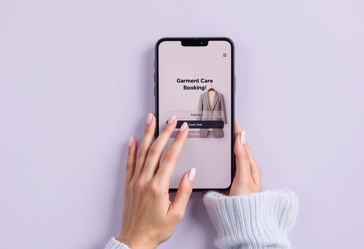 image of hands on an appointment booking on a tablet