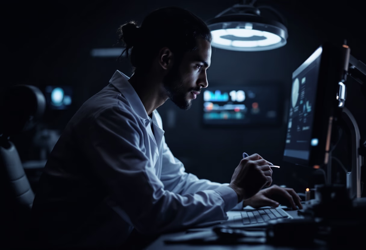 image of healthcare professional using ai software