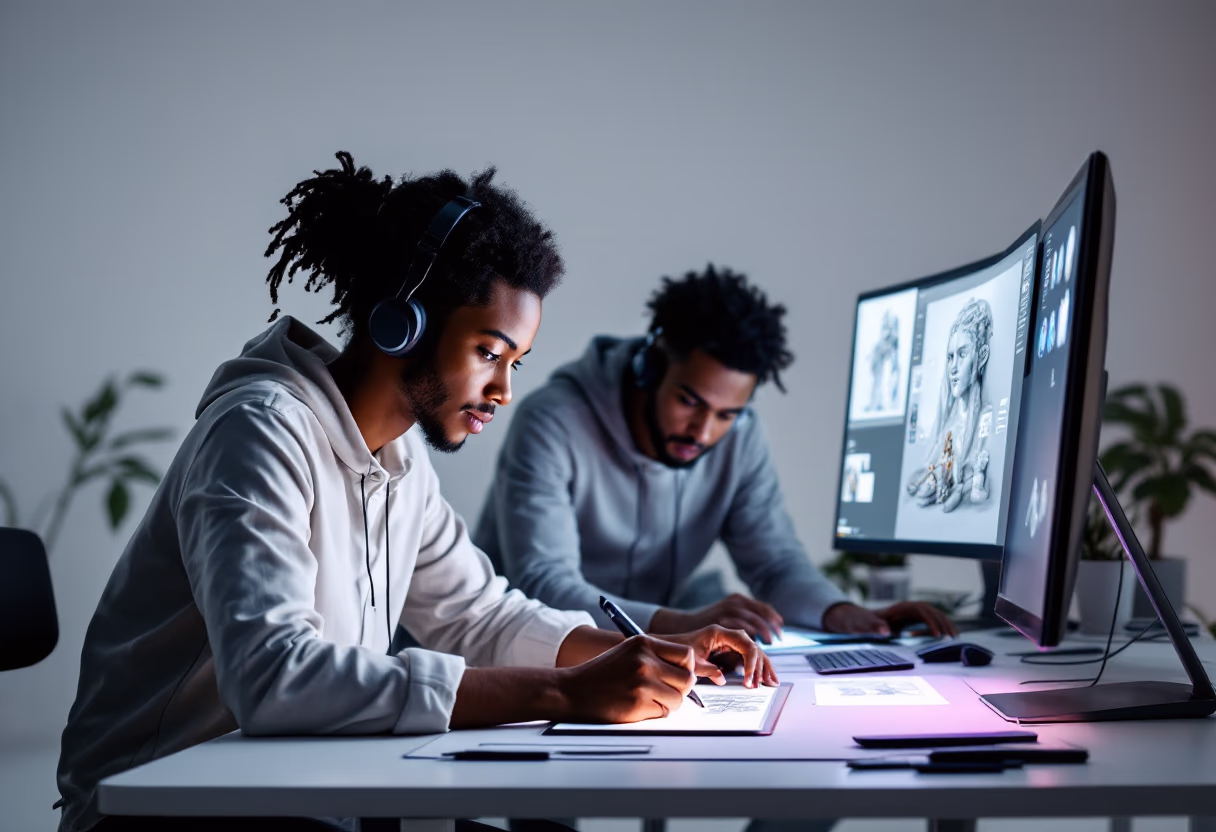 image of behind-the-scenes creation (for a game development company)