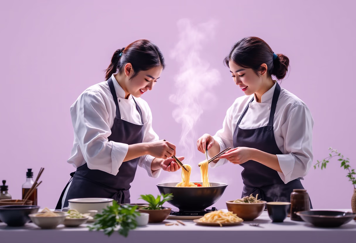 image of chefs preparing food in a japanese restaurant