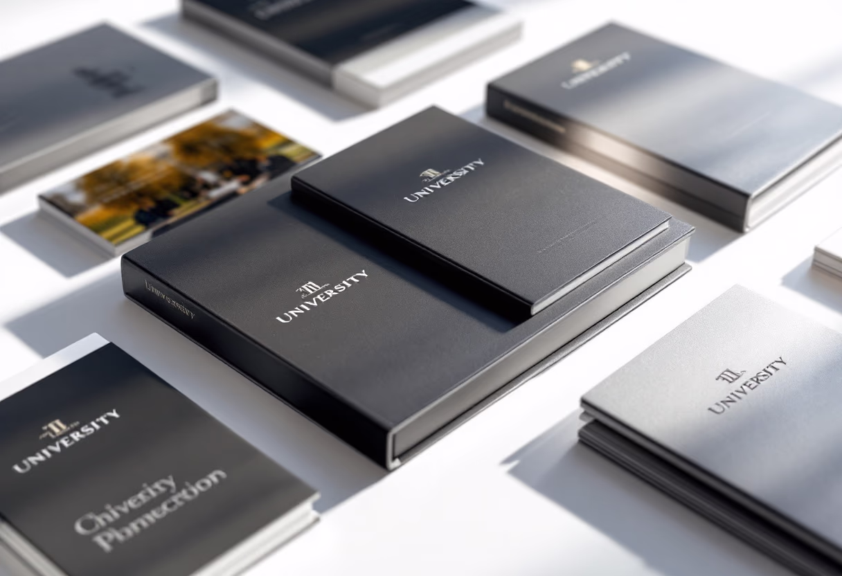 [background image] image of educational brochures (for a university)