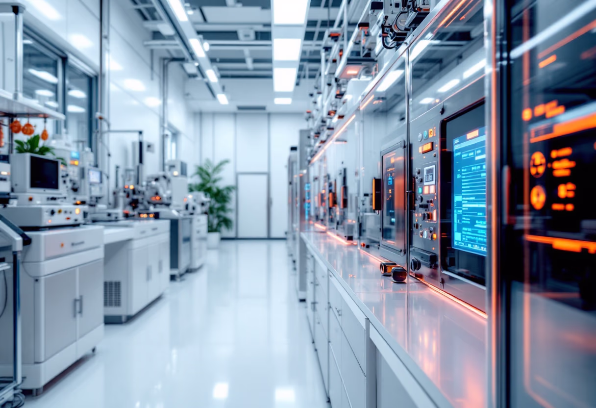 [background image] image of a futuristic laboratory setting (for a ai biotech company)