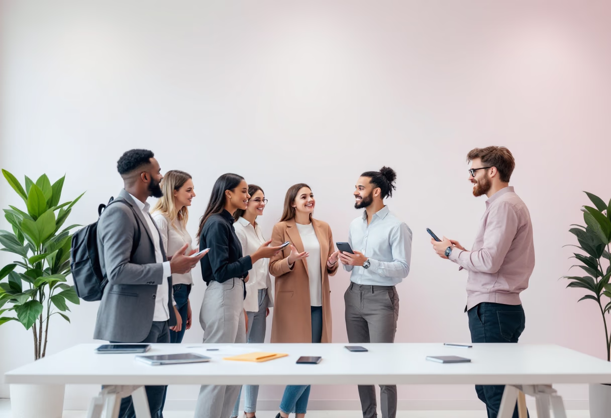 image of tech meeting (for a consumer apps)