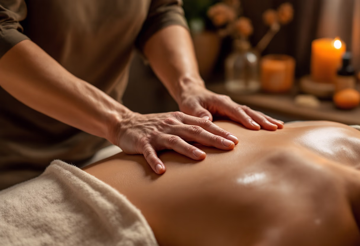 image of therapist performing massage