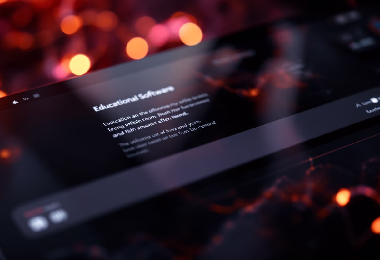 [interface] image of a computer showcasing educational software (for a edtech)