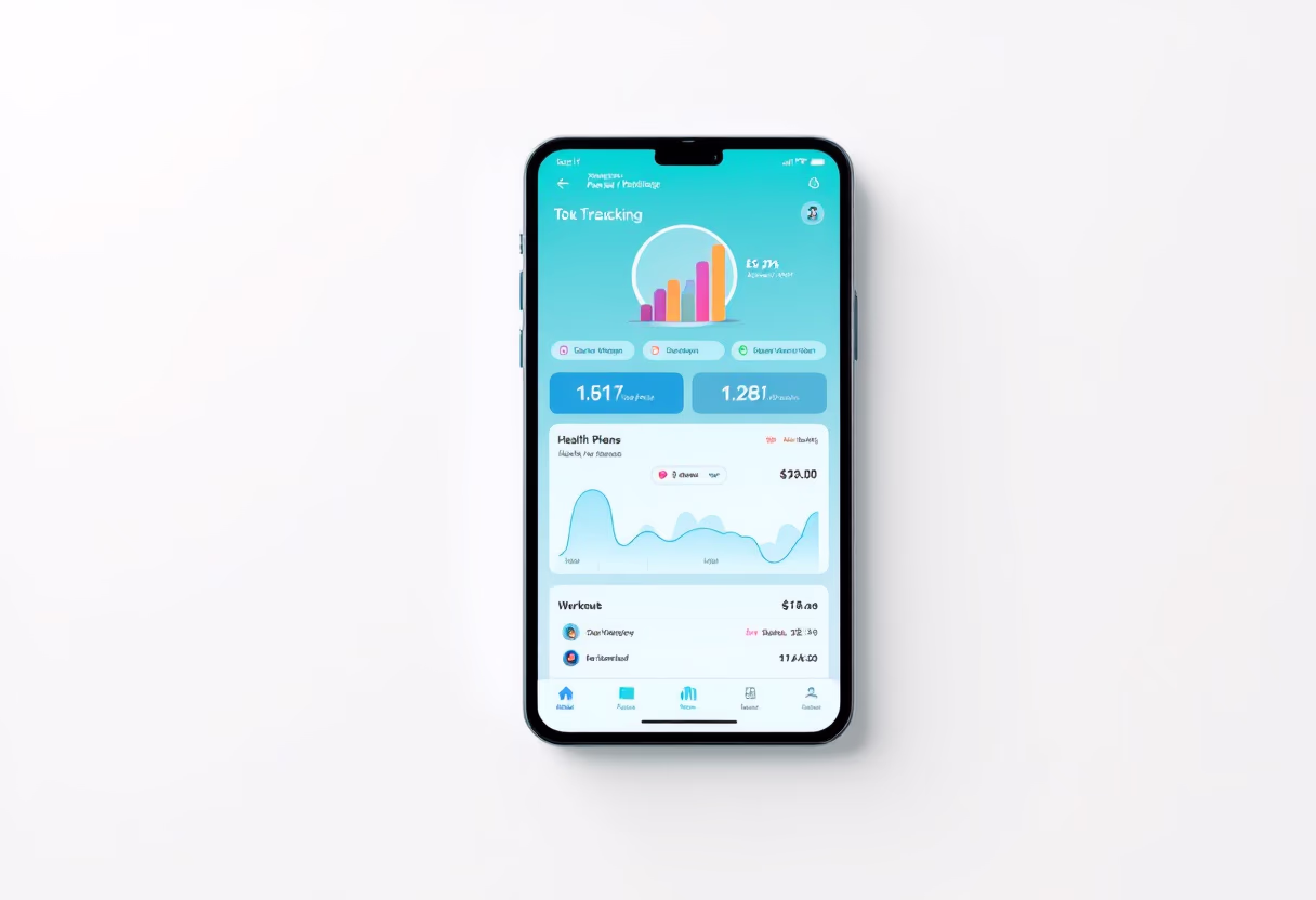 [interface] screenshot of app on a tablet (for a fitness tracking app)