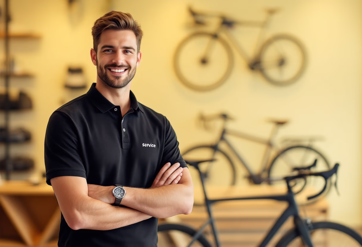 {team} image of individual team member (for a bicycle shop)