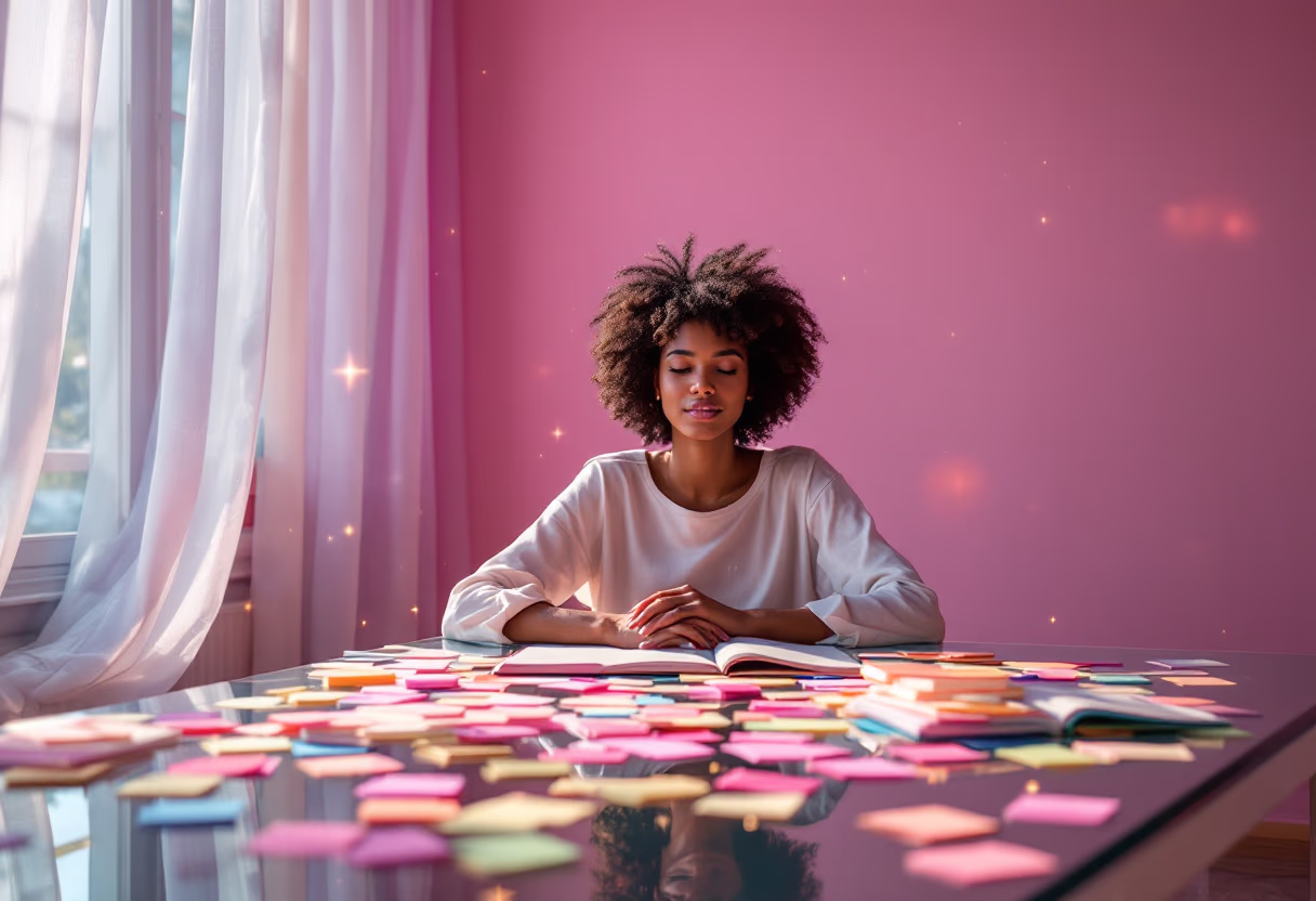 image of a person brainstorming ideas (for a productivity tools business)