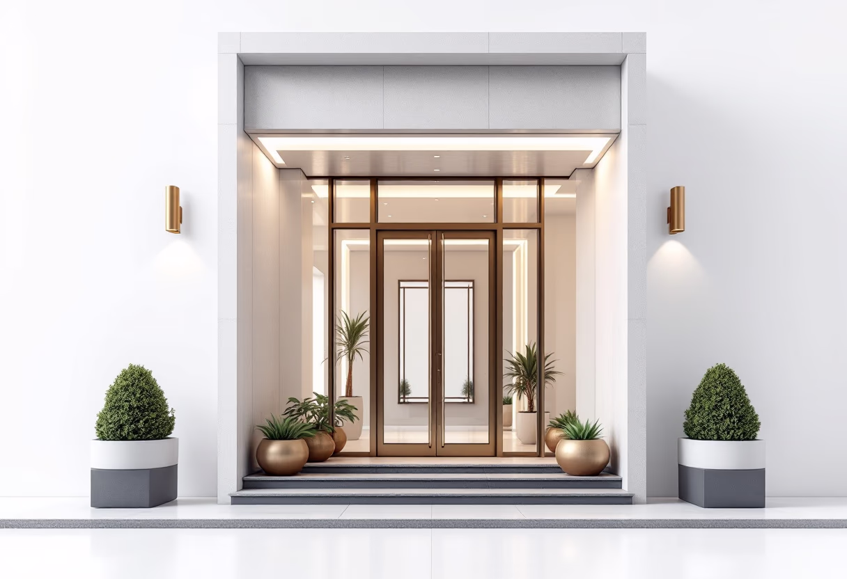 image of office location entrance (for a roofing contractor)