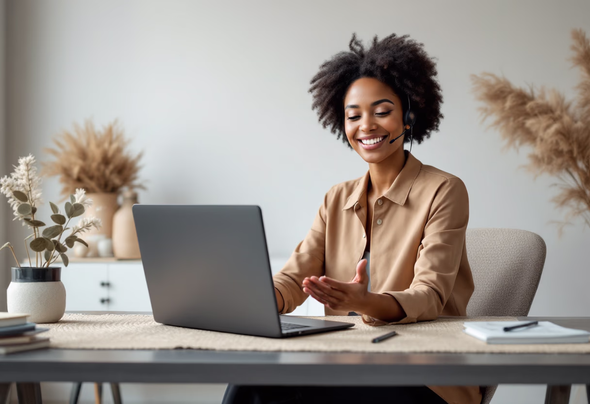 image of an individual providing support assistance for a productivity tools business