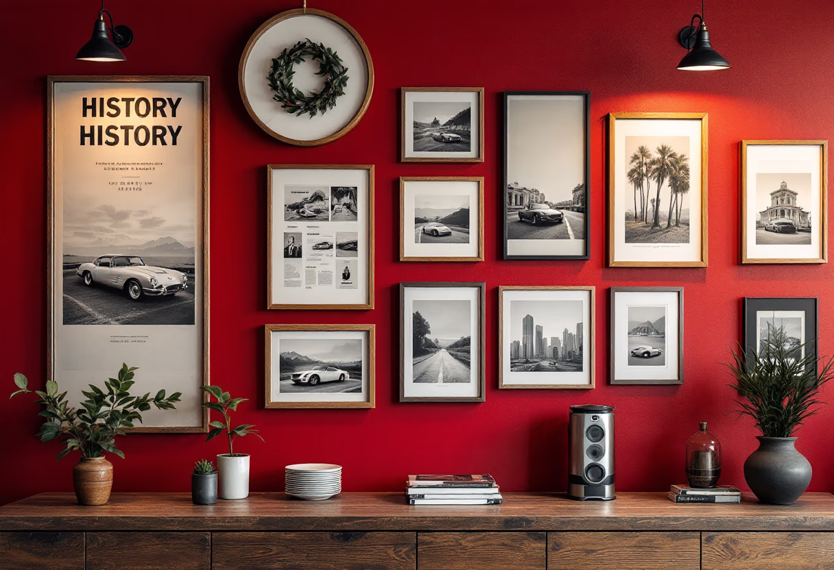 image of dealership history wall for an auto dealership