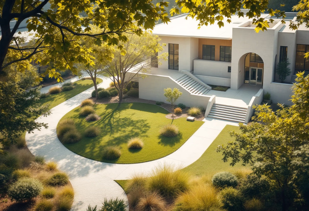 [background image] landscape of school campus