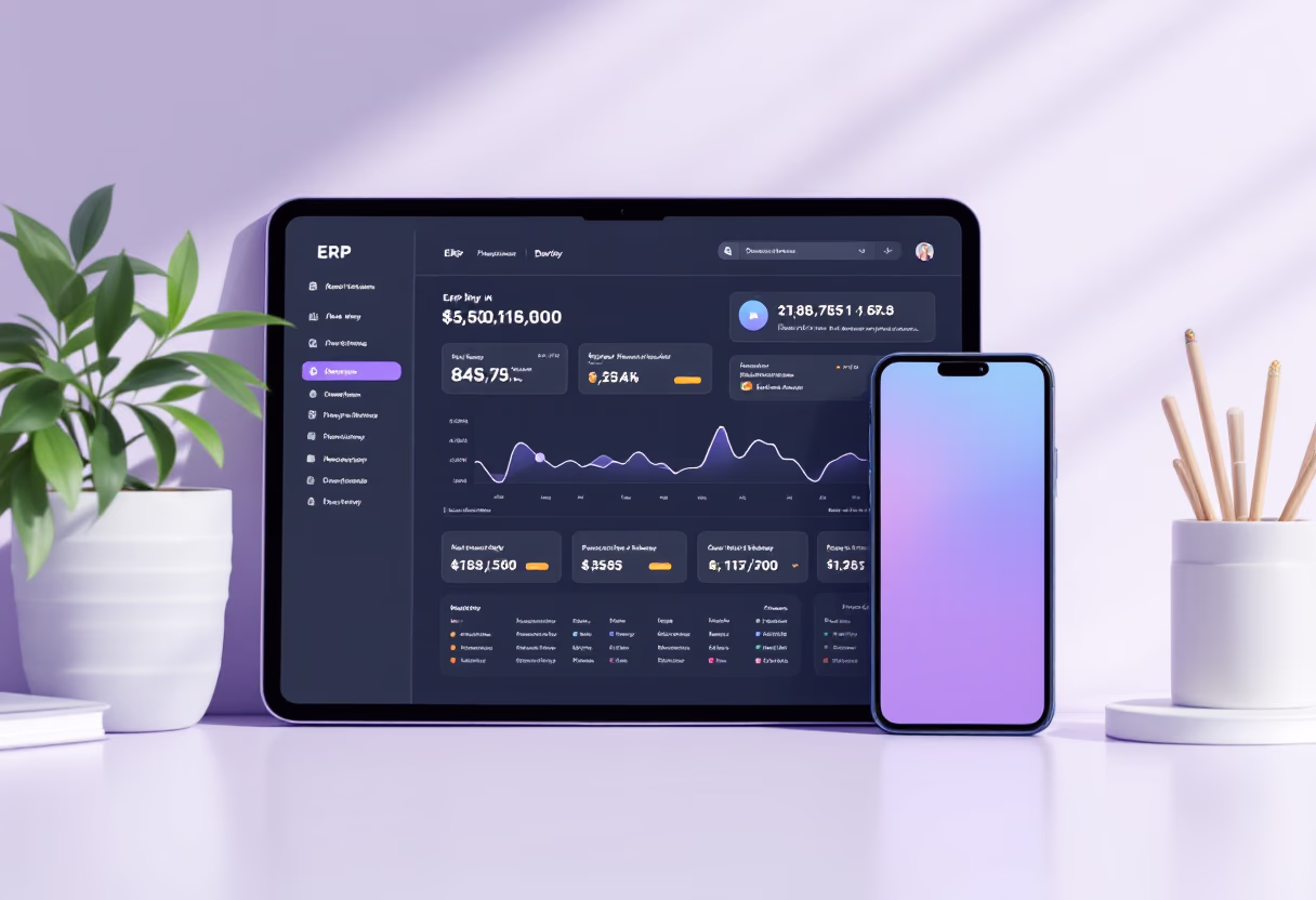 [interface] image of erp system integration on various devices