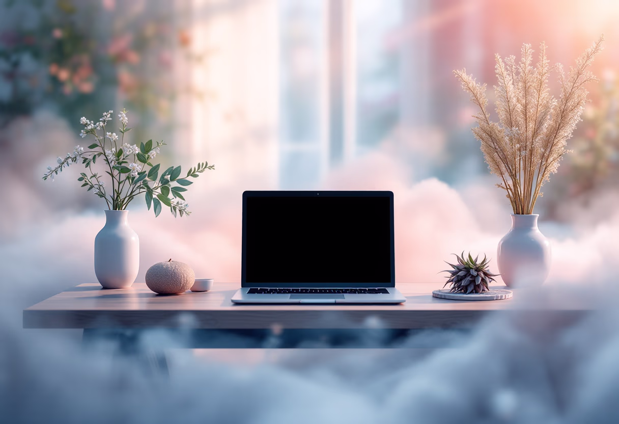 [background image] image of topdown photo of desk with laptop (for a food and agtech)