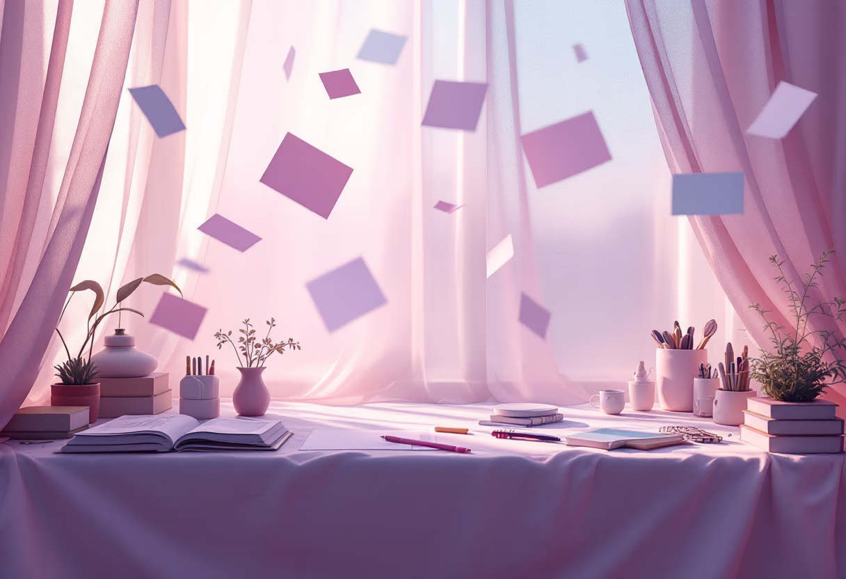 [background image] image of a designer workspace (for a graphic design studio)