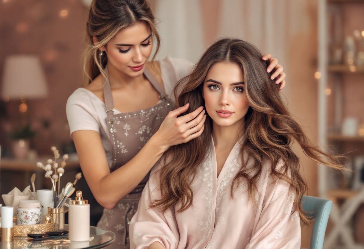 image of hairstyling service in progress