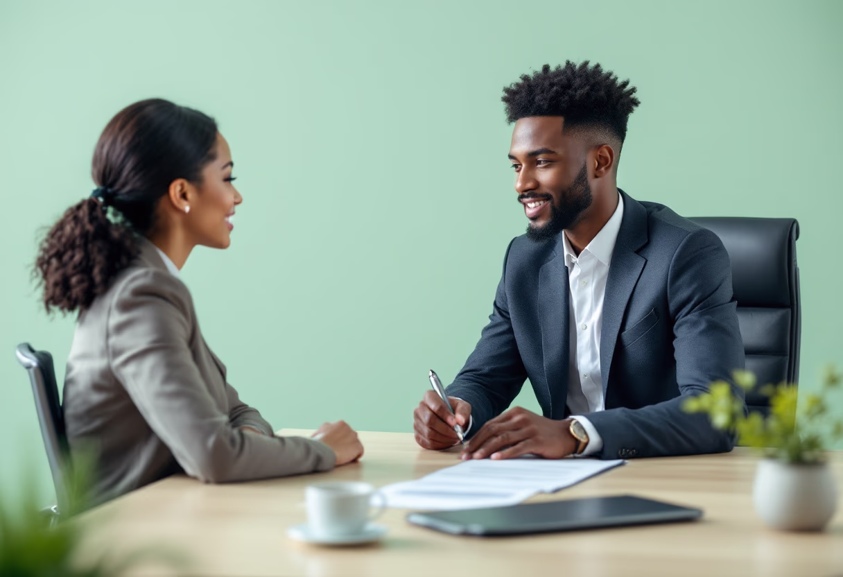 image of job interview (for a trucking company)
