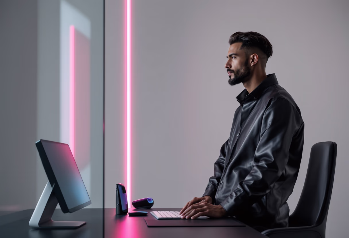image of entrepreneur working at desk