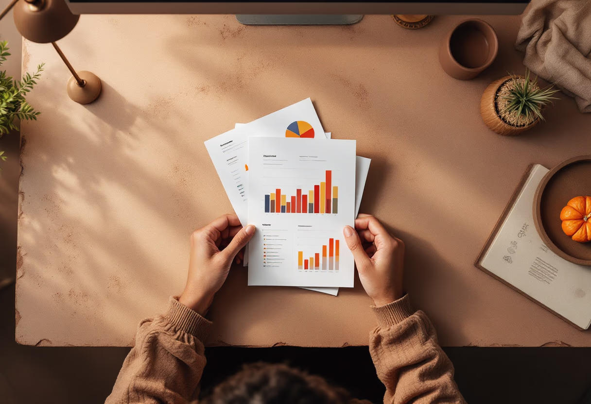 image of a person analyzing data charts (for a social media and communication)